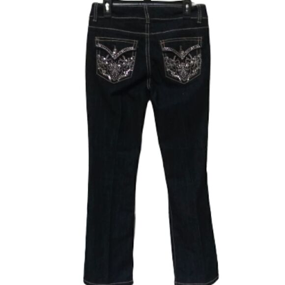 Nine West Denim - Nine West Embellished Pocket Dark Jean- 6R